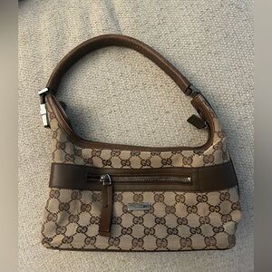 Gucci Beige and Brown GG Shoulder Bag
